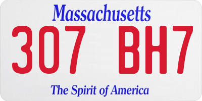 MA license plate 307BH7