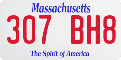 MA license plate 307BH8