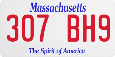 MA license plate 307BH9