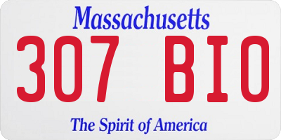 MA license plate 307BI0