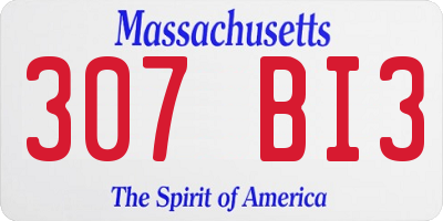 MA license plate 307BI3