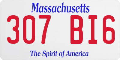 MA license plate 307BI6