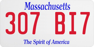 MA license plate 307BI7
