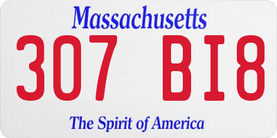 MA license plate 307BI8