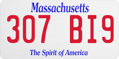 MA license plate 307BI9