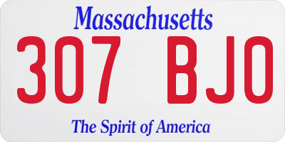 MA license plate 307BJ0