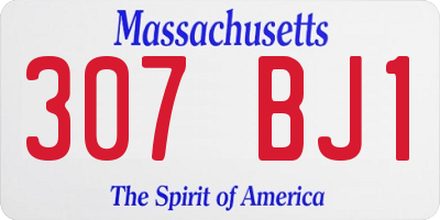 MA license plate 307BJ1