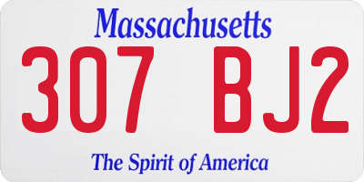 MA license plate 307BJ2