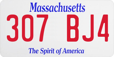 MA license plate 307BJ4