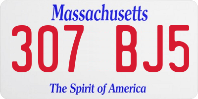 MA license plate 307BJ5
