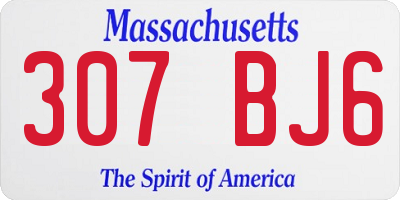 MA license plate 307BJ6