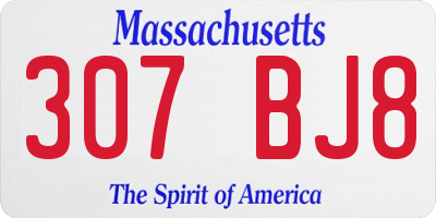 MA license plate 307BJ8