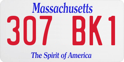 MA license plate 307BK1