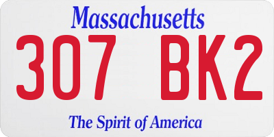 MA license plate 307BK2