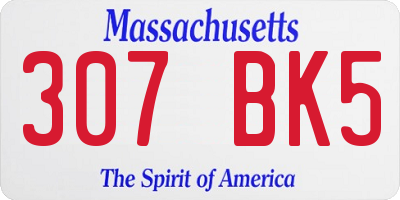 MA license plate 307BK5