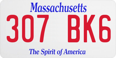 MA license plate 307BK6