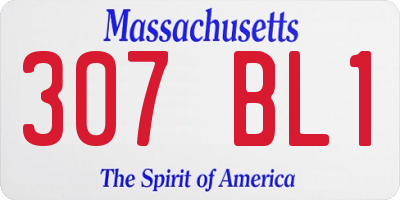 MA license plate 307BL1