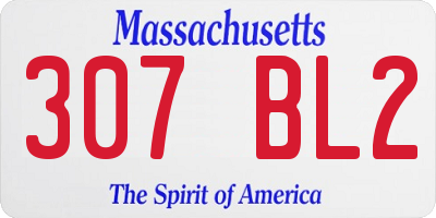 MA license plate 307BL2