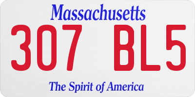 MA license plate 307BL5