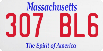 MA license plate 307BL6