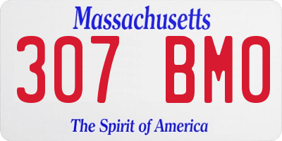 MA license plate 307BM0