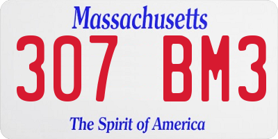 MA license plate 307BM3