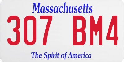 MA license plate 307BM4