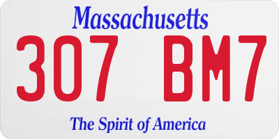 MA license plate 307BM7