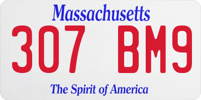 MA license plate 307BM9