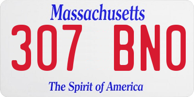 MA license plate 307BN0