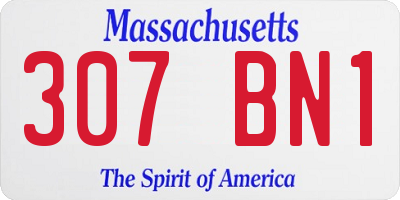 MA license plate 307BN1