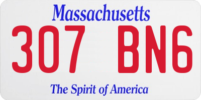 MA license plate 307BN6