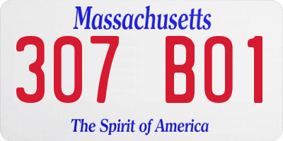 MA license plate 307BO1