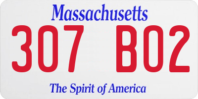 MA license plate 307BO2