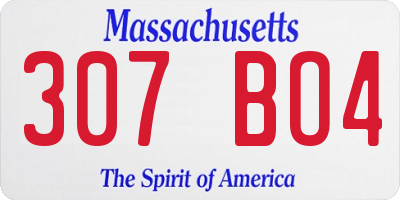 MA license plate 307BO4