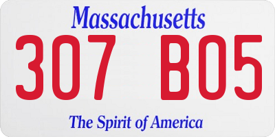 MA license plate 307BO5