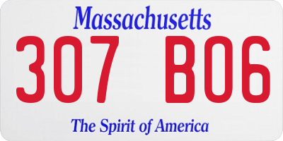 MA license plate 307BO6