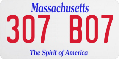 MA license plate 307BO7