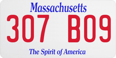MA license plate 307BO9