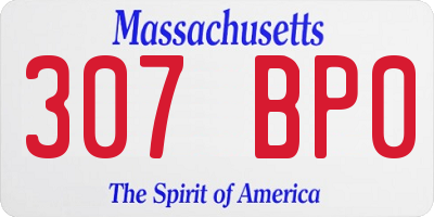 MA license plate 307BP0