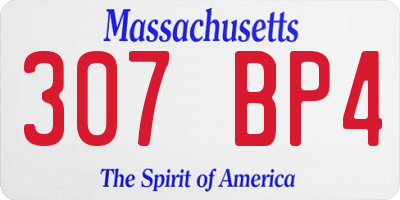 MA license plate 307BP4
