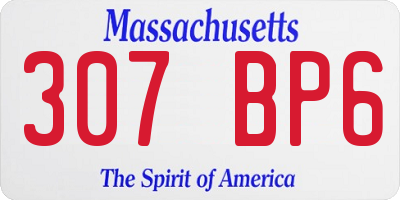 MA license plate 307BP6