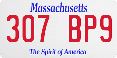 MA license plate 307BP9