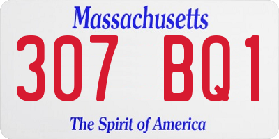 MA license plate 307BQ1
