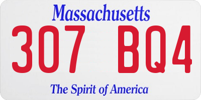 MA license plate 307BQ4
