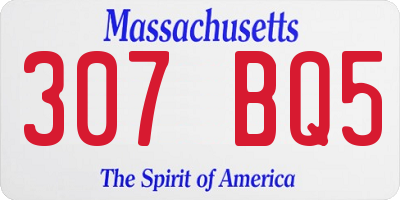 MA license plate 307BQ5