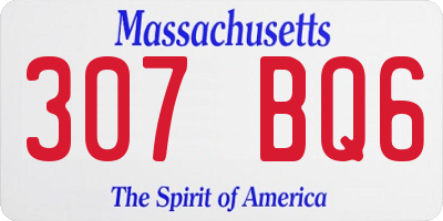 MA license plate 307BQ6
