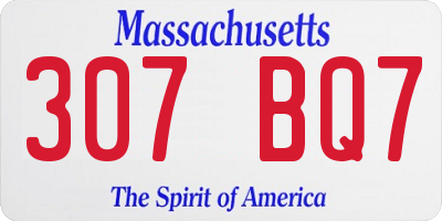MA license plate 307BQ7