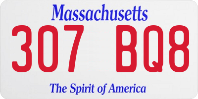 MA license plate 307BQ8