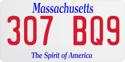 MA license plate 307BQ9